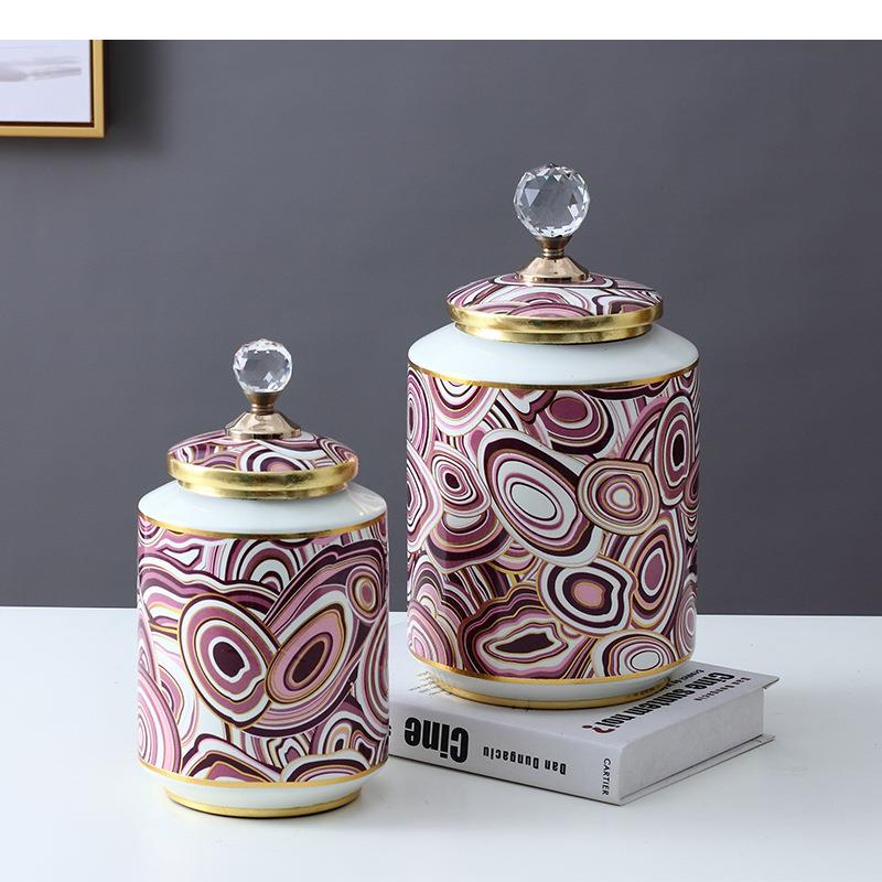 Food Storage Lidl - Stoples Keramik Berlapis Cat Warna Ungu