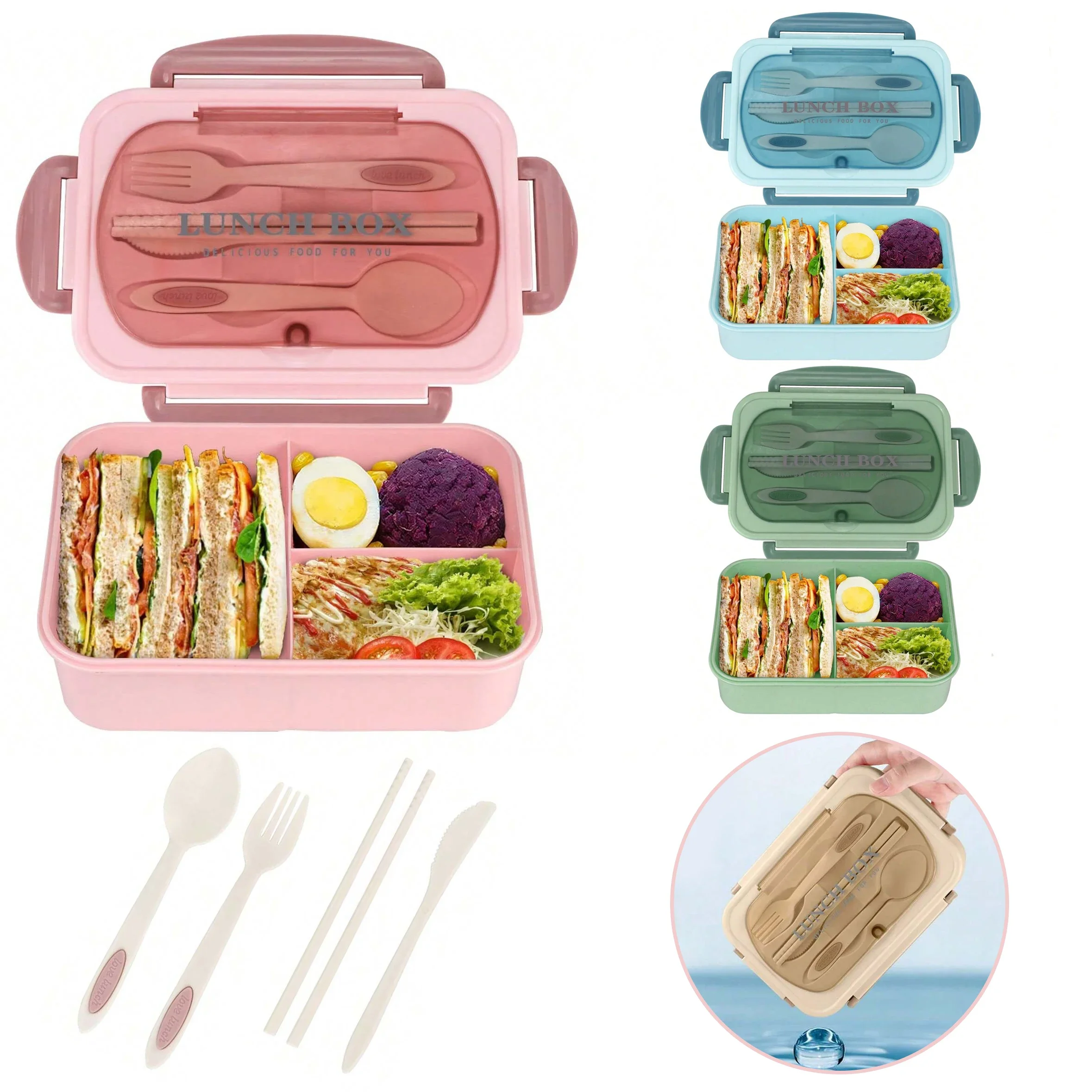 Food Storage Vault - Kotak Bento Dewasa dengan 3 Kompartemen