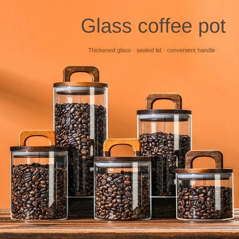 Food Storage Lidl - Toples kaca tutup kayu 800-2100ml, 1pc,
