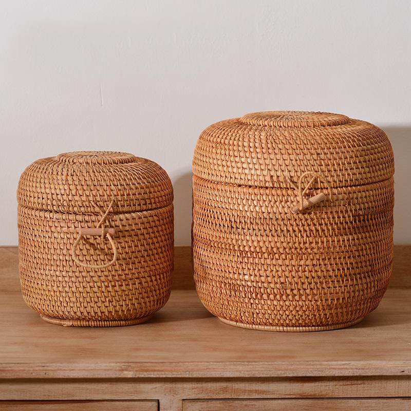 Food Storage Organization - Kotak penyimpan teh rotan buatan tangan,