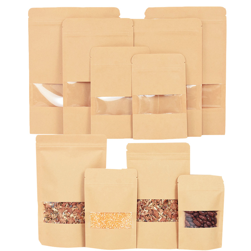 Food Storage Zipper Bags - 20/50 buah kertas Kraft kantung berkunci