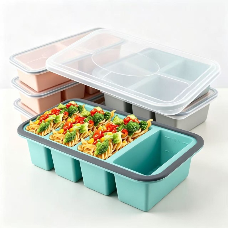 Food Storage Freezer - Cetakan Es Silikon dengan Tutup, Wadah