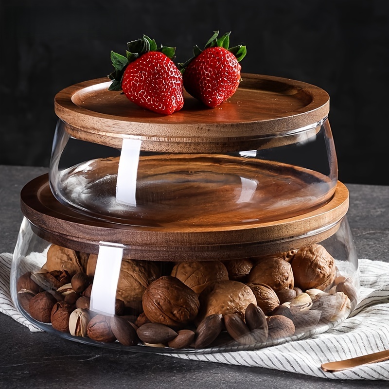 Food Storage Lidl - Stoples Kaca dengan Tutup Kayu –