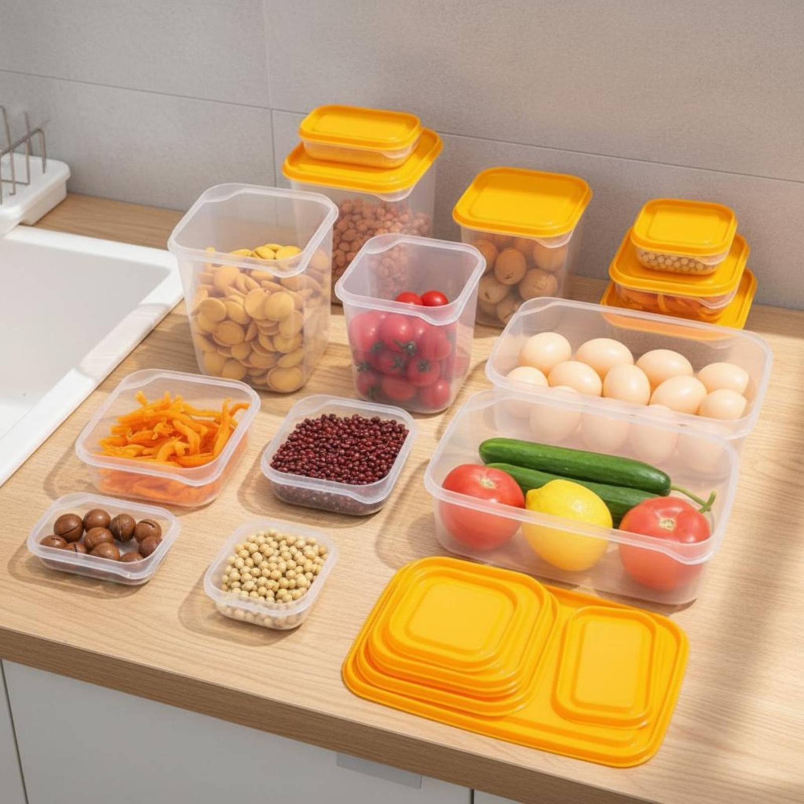 17 Buah Set Kotak Penyimpanan  - Food Storage With Lids ulasan dan harga