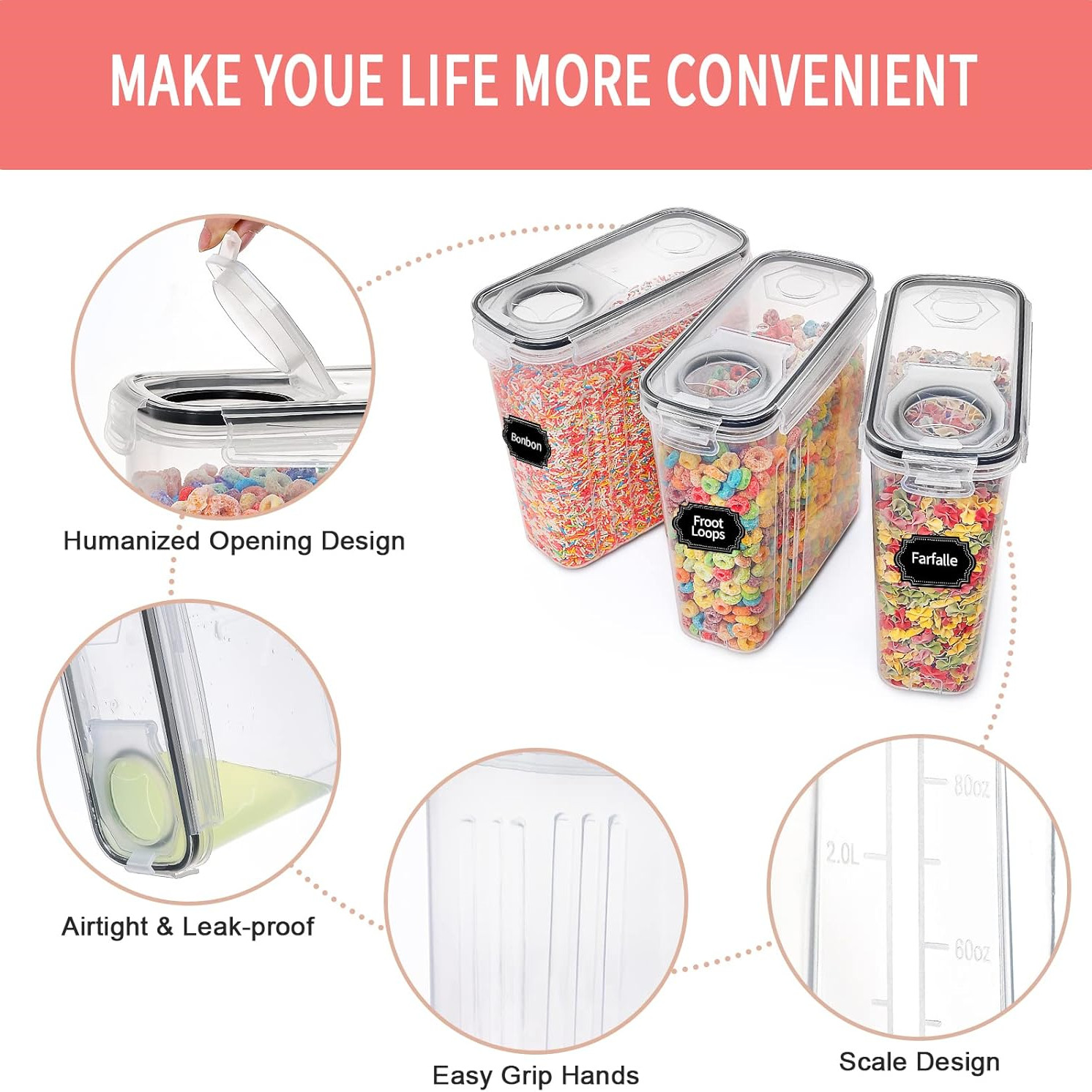 Wadah Penyimpanan Sereal 2,5L  - Food Storage Organization ulasan dan harga