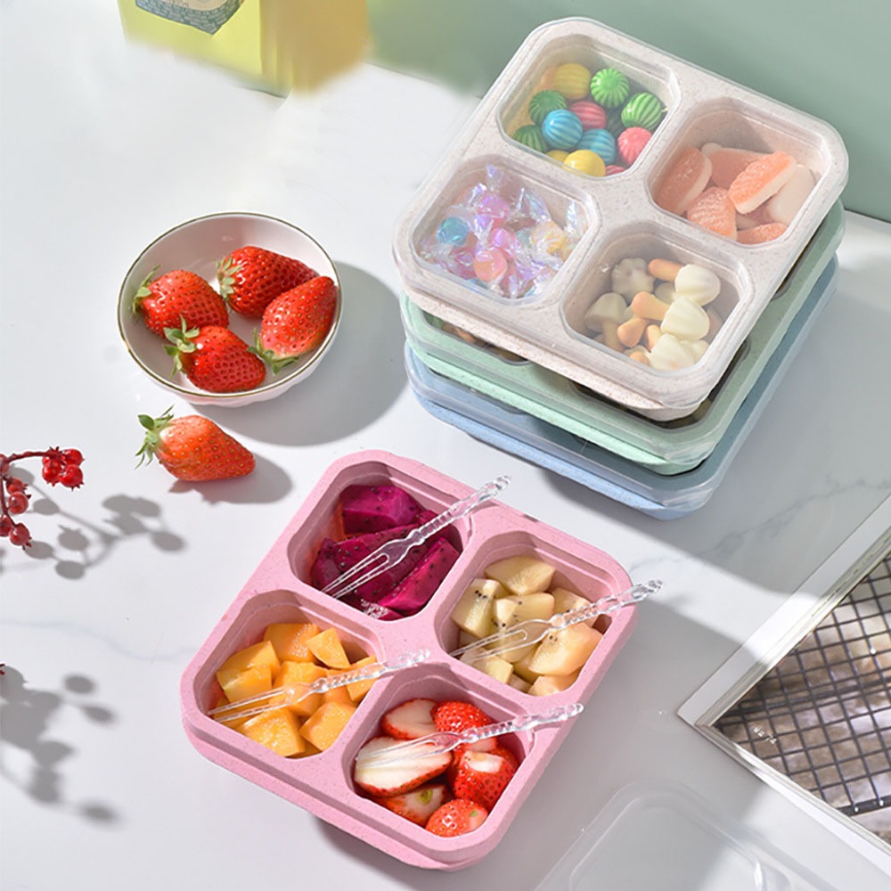 1 Buah Wadah Makanan 4 Kompart - Food Storage Vault ulasan dan harga