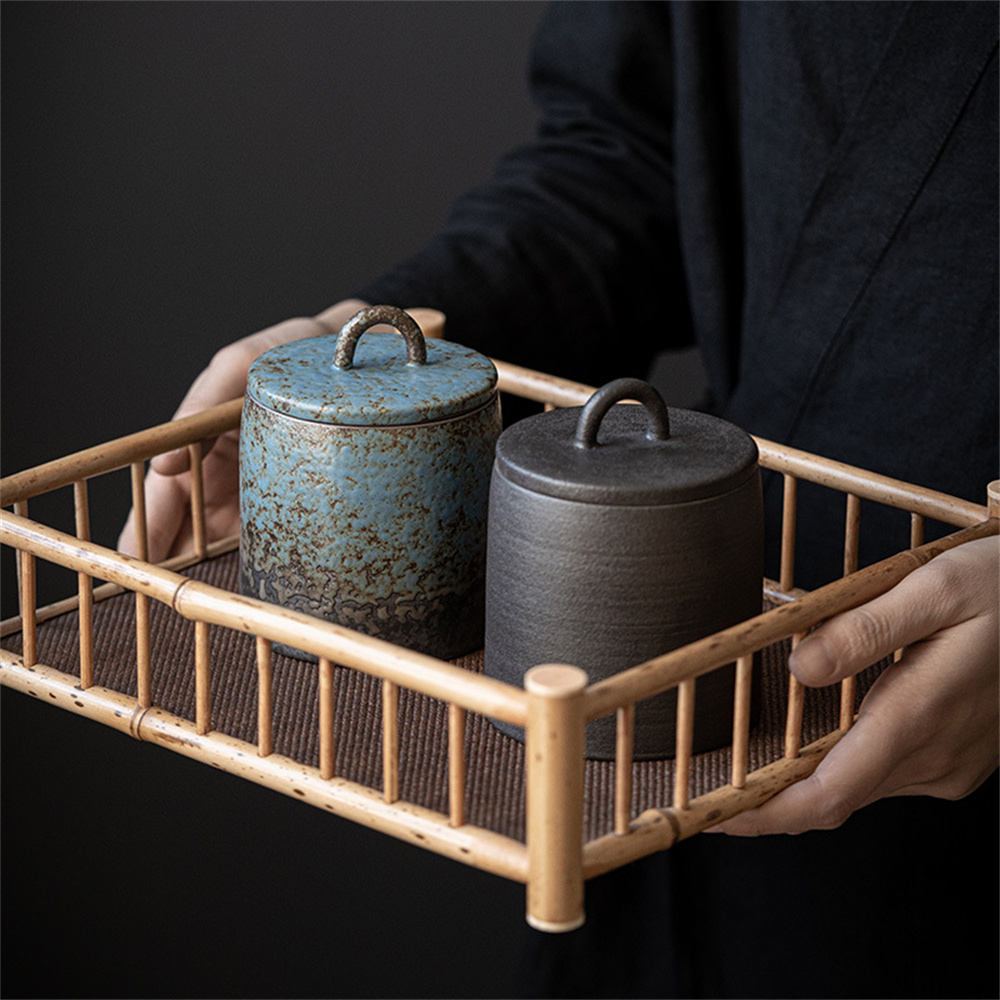 Toples Tersegel Caddy Teh Kera - Food Storage Organization ulasan dan harga