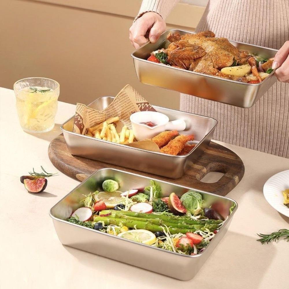 Nampan Sajian Stainless Steel  - Food Storage Order ulasan dan harga