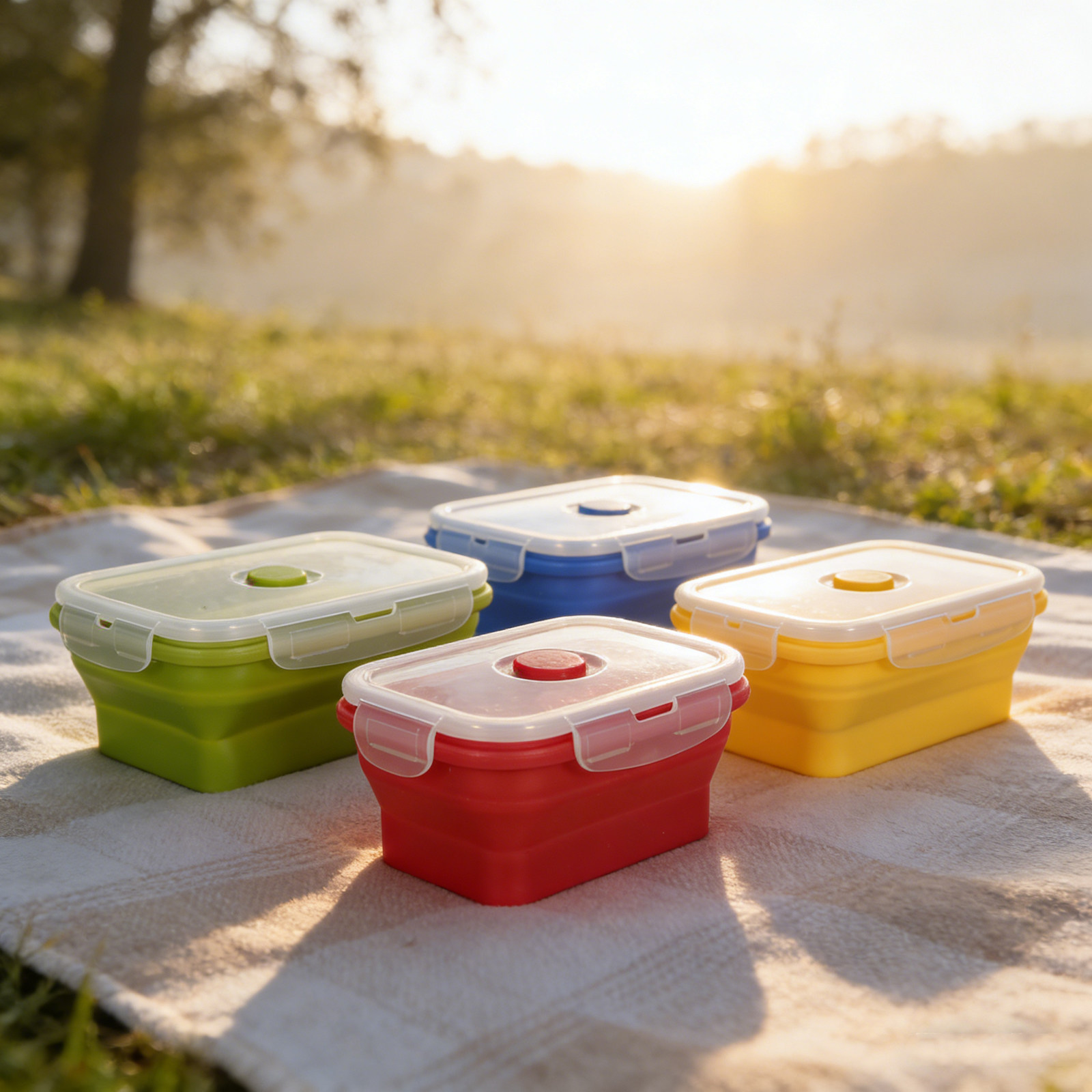 4 Buah Kotak Makan Silikon yan - Food Storage Lunch Box ulasan dan harga