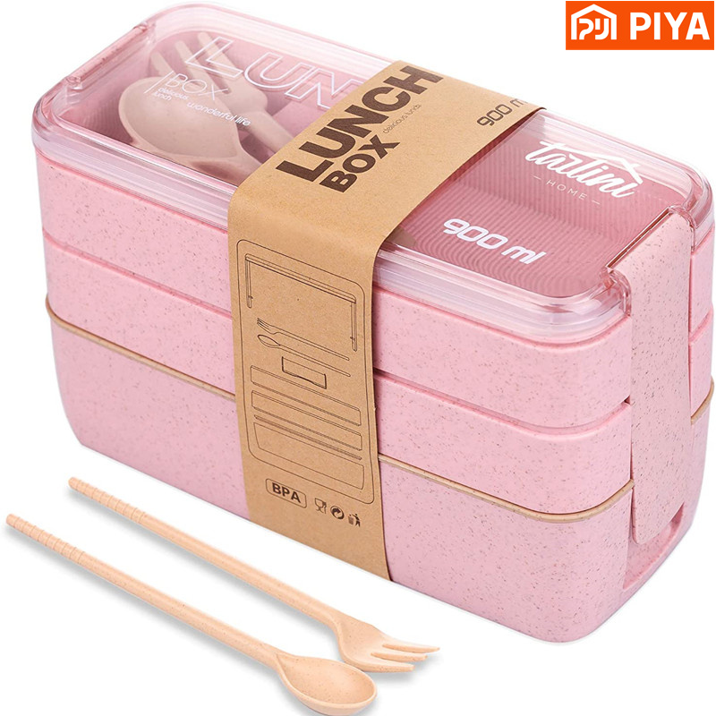 Kotak Bento Jerami Gandum 3-In - Food Storage Vault ulasan dan harga