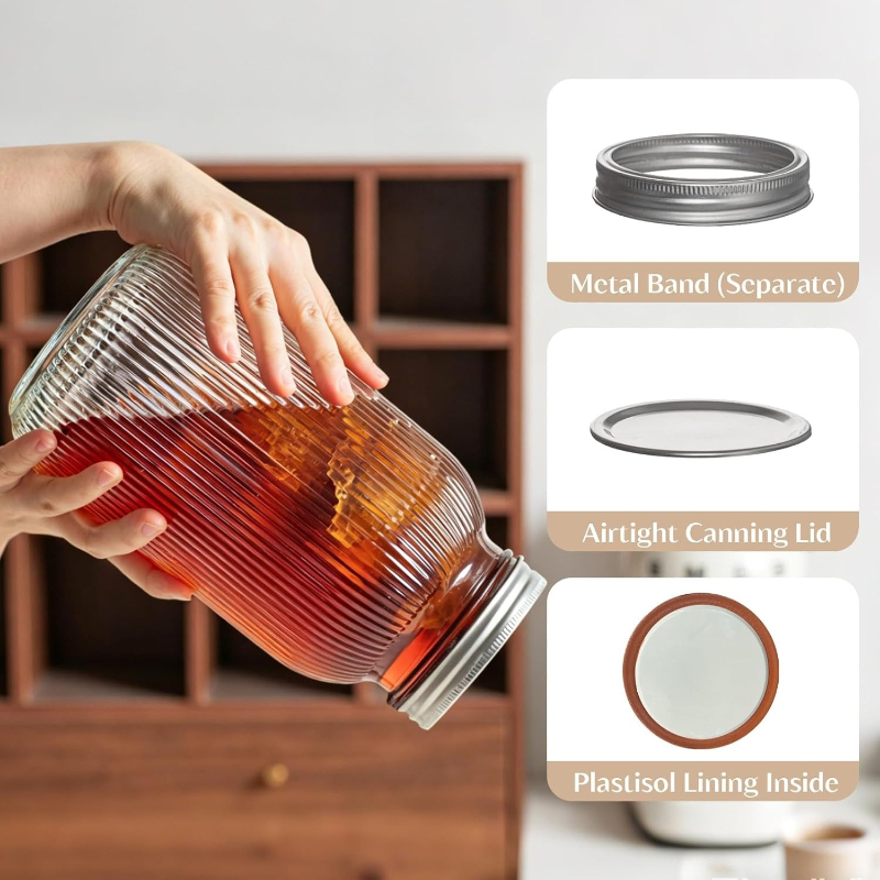 2PCS Stoples Kaca Mulut Lebar  - Food Storage Lidl ulasan dan harga