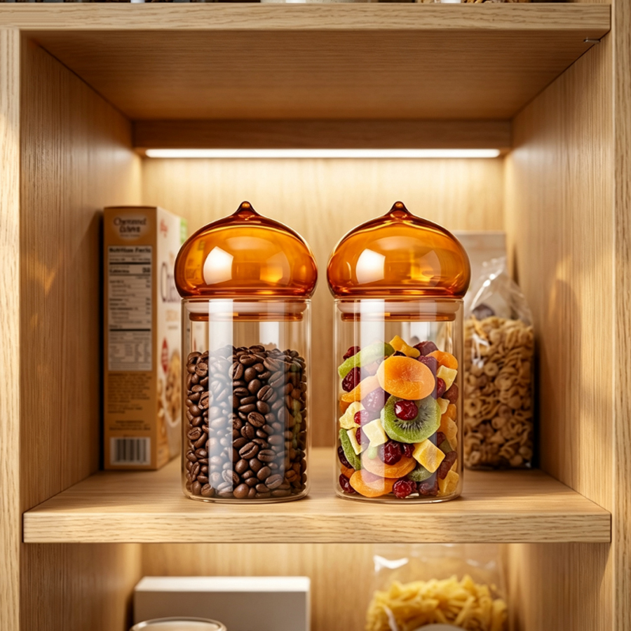 Toples Kaca dengan Tutup Amber - Food Storage Lidl ulasan dan harga