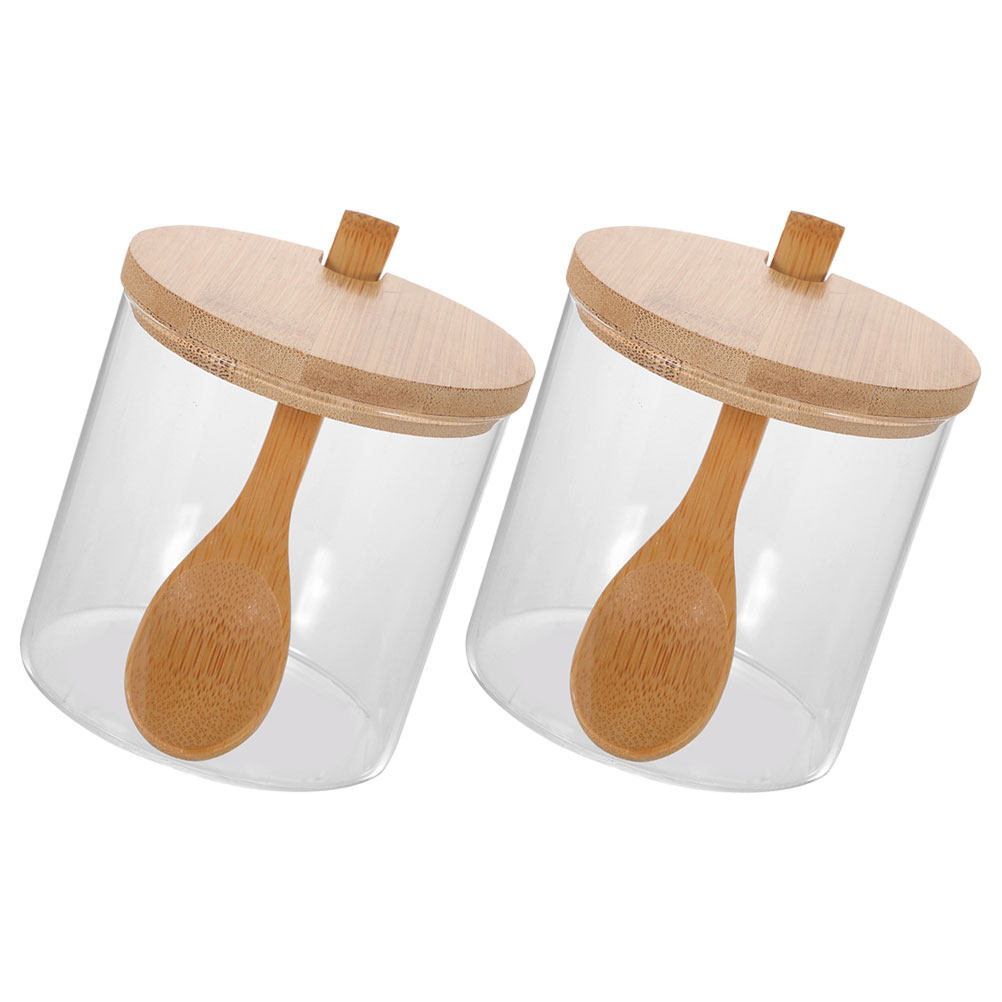 2 Set Wadah Bumbu Kaca Bening  - Food Storage With Lids ulasan dan harga